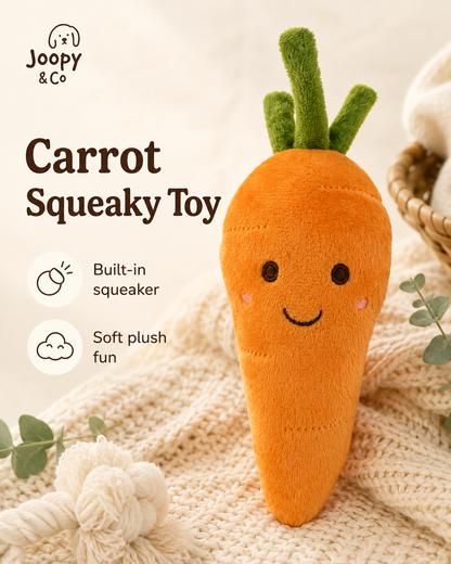 Carrot Squeaky Plush Dog Toy