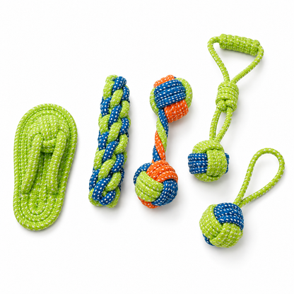 9-Piece Cotton Rope Dog Toy Bundle