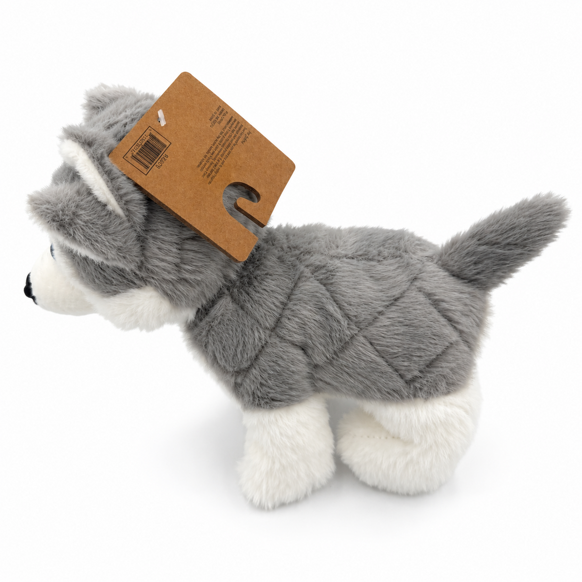 Hudson husky plush dog toy back detail